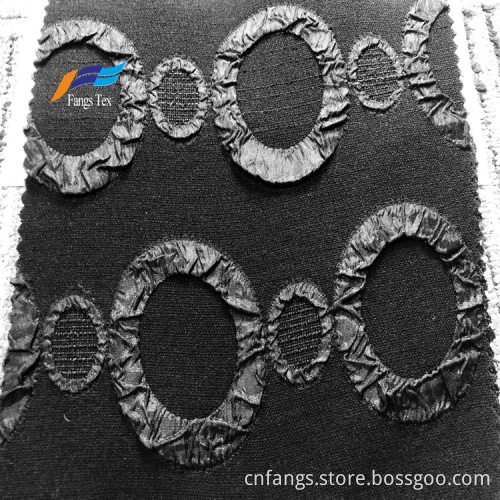 Polyester fokuro jacquard fabric with formal black